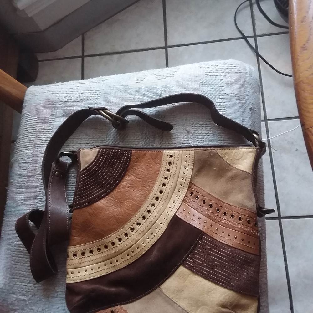 Fossil Leather Patchwork Crossbody - image 5